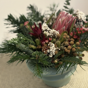 Aranjament de iarnă „Nordic Mint” cu Protea