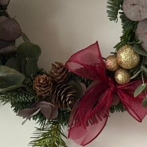 Winter Luxe – Coroniță Burgundy & Gold